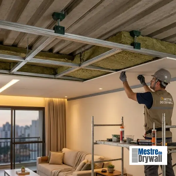 Isolamento Acústico de Teto com Drywall